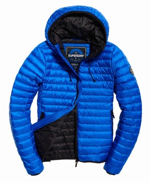 Superdry Core Down Hooded Női Kabát Kék | OXAGJ5461